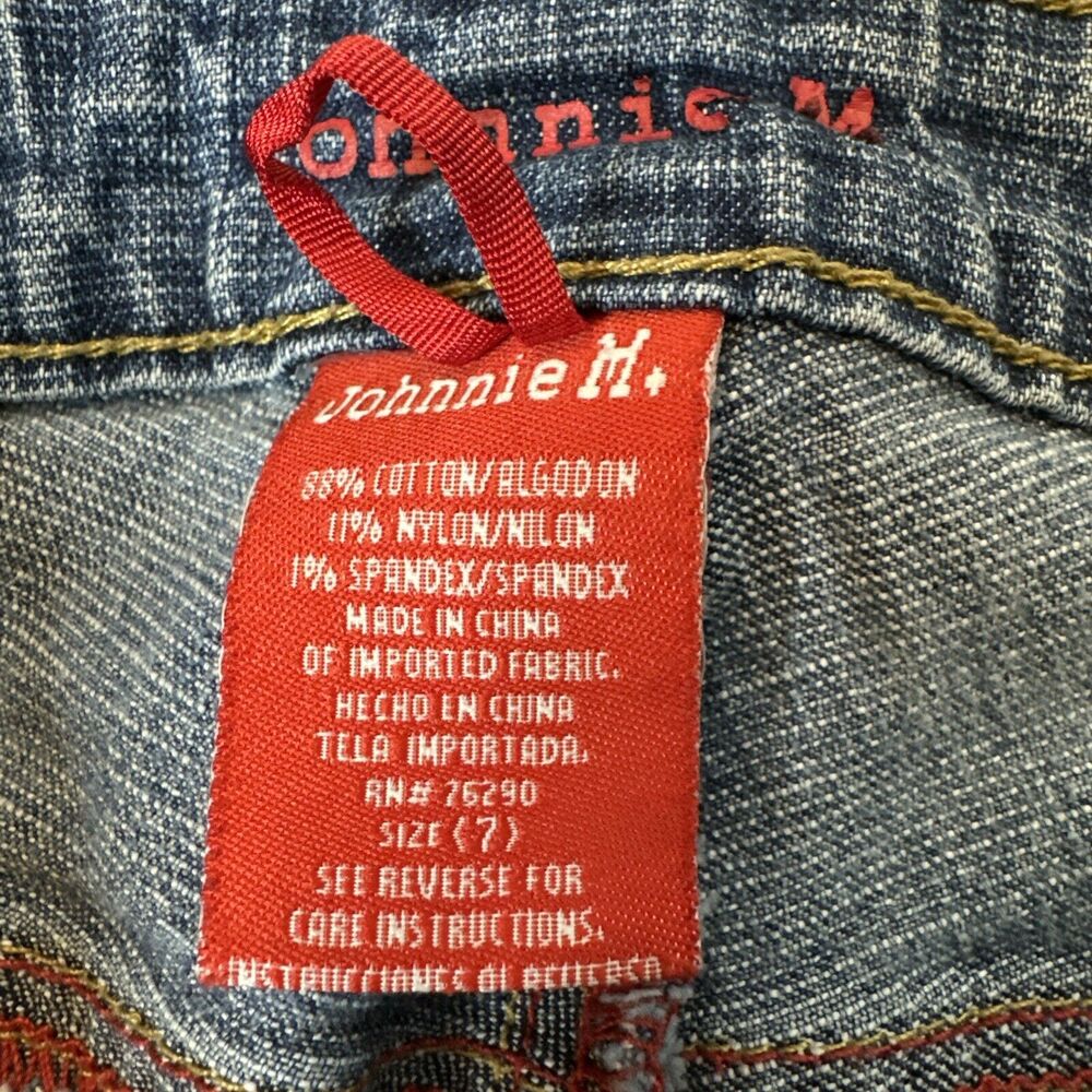 Vintage Y2K Johnnie M. Bootcut Flare Women's Jr Sz 7 Low Rise Blue Denim Jeans - Picture 5 of 6